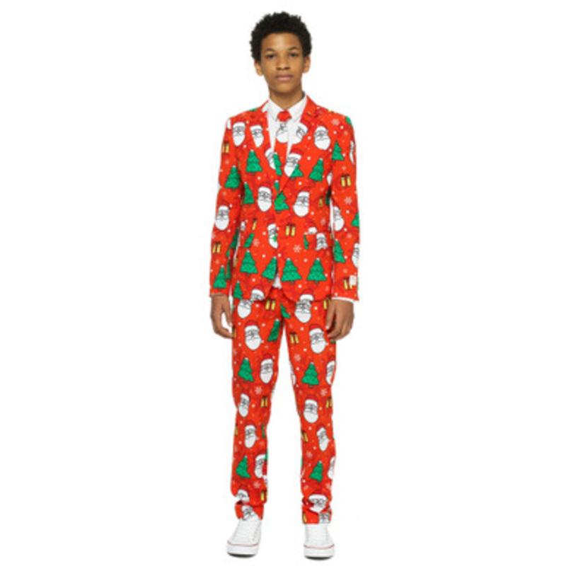 Red and Green Holiday Hero Boys Teen Christmas Suit 16Y
