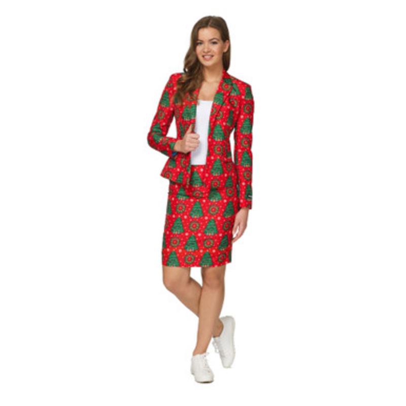 Red and Green Trees Womens Adult Christmas Suit  Medium