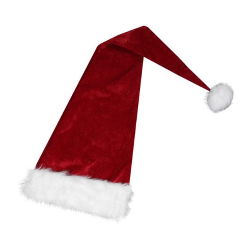 Red and White Extra Long Unisex Adult Christmas Santa Hat Costume Accessory One Size