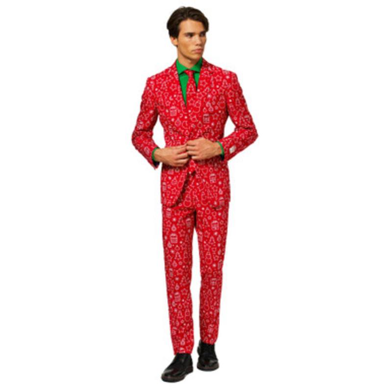 Red and White Iconicool Mens Adult Christmas Suit  US40