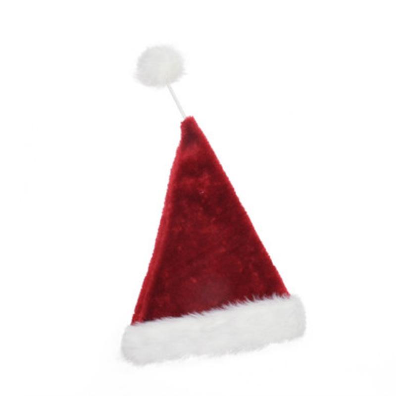 Red and White Pom Pom Santa Unisex Adult Christmas Hat Costume Accessory  One Size