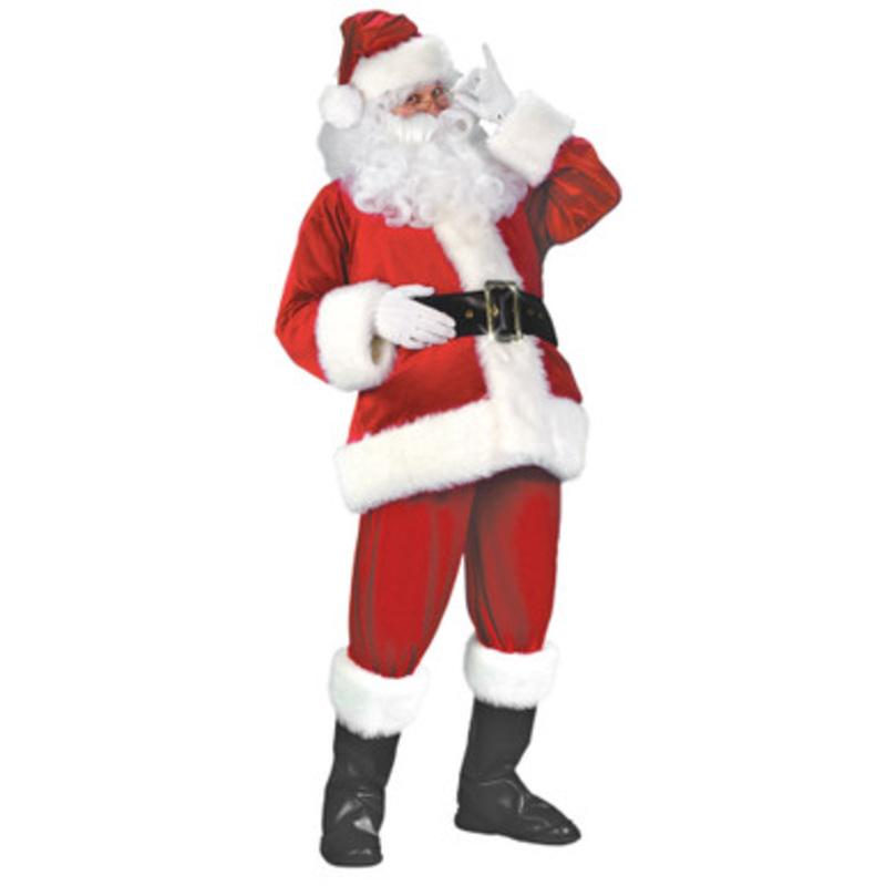 Red and White Santa Claus Men Christmas Costume Suit  Standard