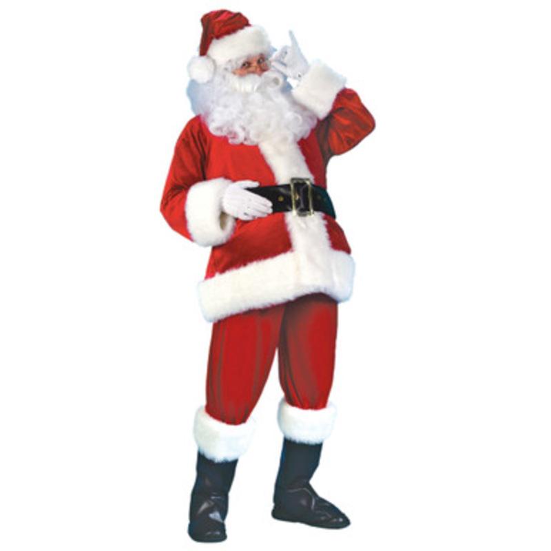 Red and White Santa Claus Men Christmas Costume Suit  XL