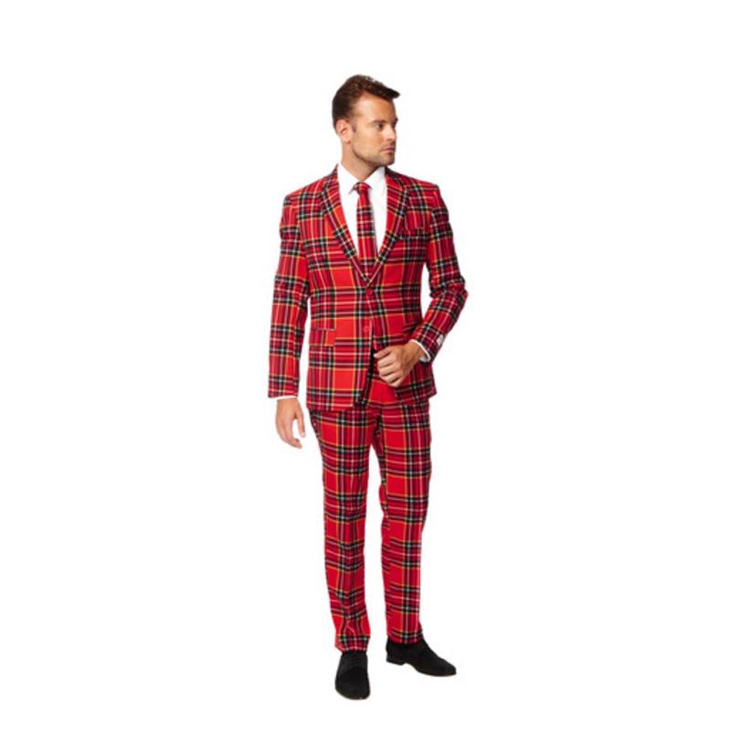 Red and Black Plaid Lumberjack Mens Adult Christmas Suit US40