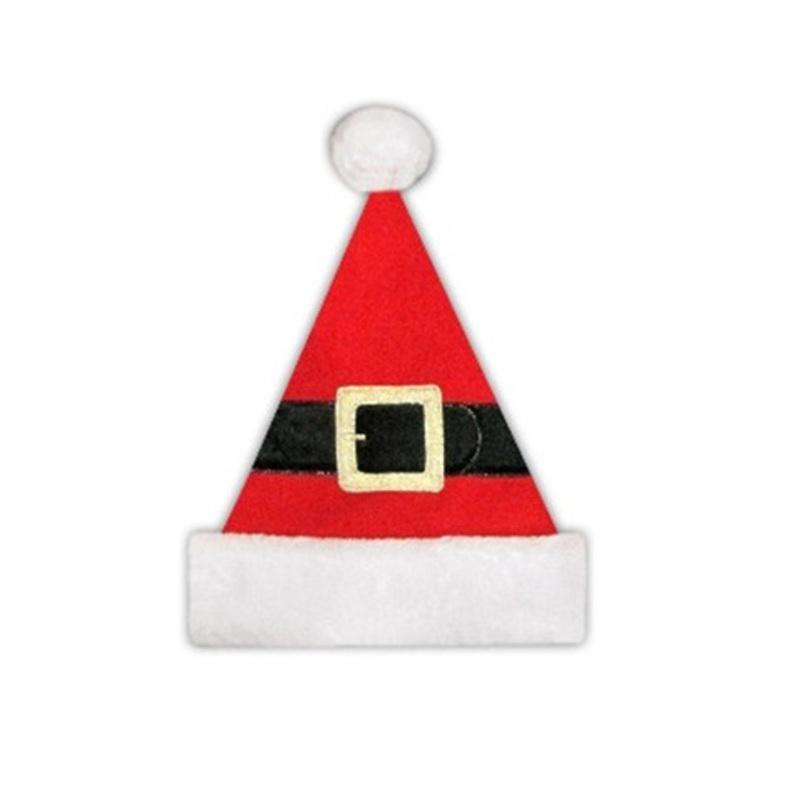 Red and Black Unisex Adult Christmas Santa Hat Costume Accessory Medium