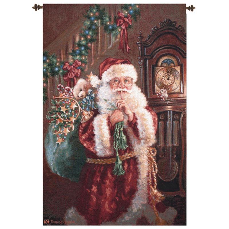 Red and Green Christmas Night Wall Art Hanging Tapestry 53 x 35