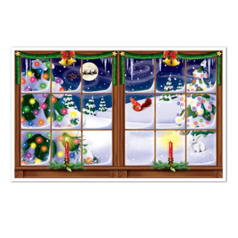 Pack of 6 Winters Snowy Christmas Insta-View Wall Decoration 38 x 62