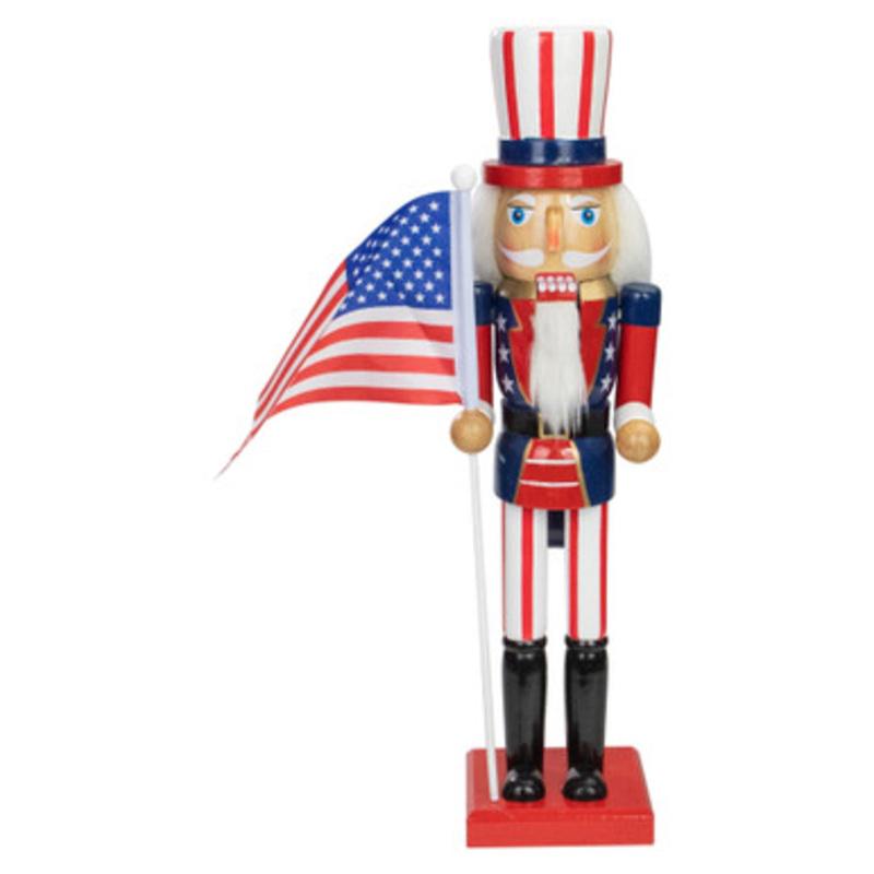 Patriotic Wooden Uncle Sam Christmas Nutcracker  15