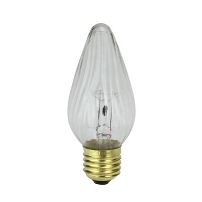 Pack of 25 Transparent Clear Flame E26 Base Replacement F15 Light Bulbs 40W