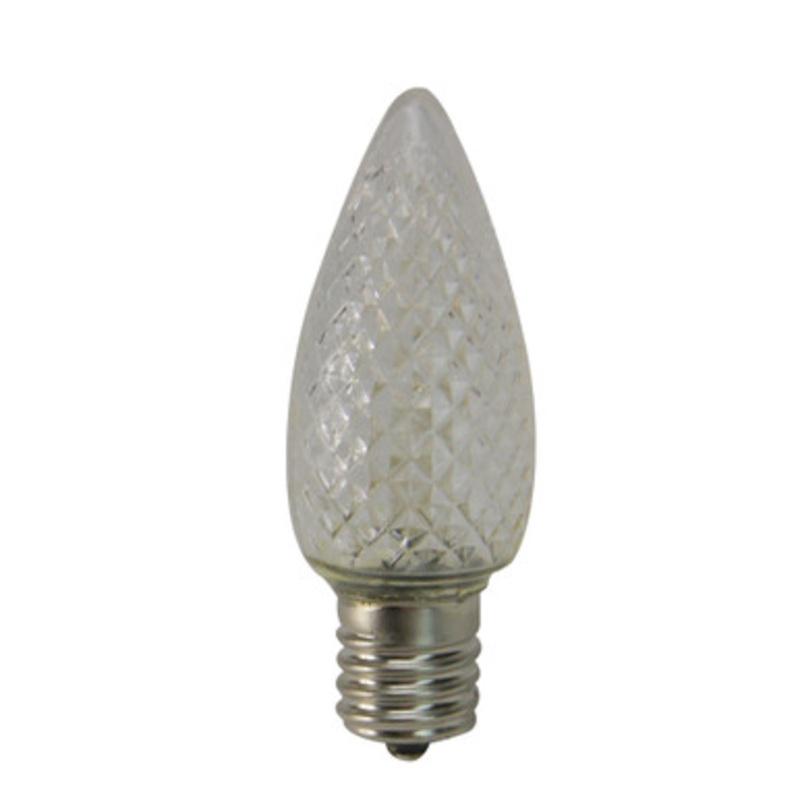 Pack of 25 Warm White LED C9 Faceted Transparent Christmas Replacement Bulbs