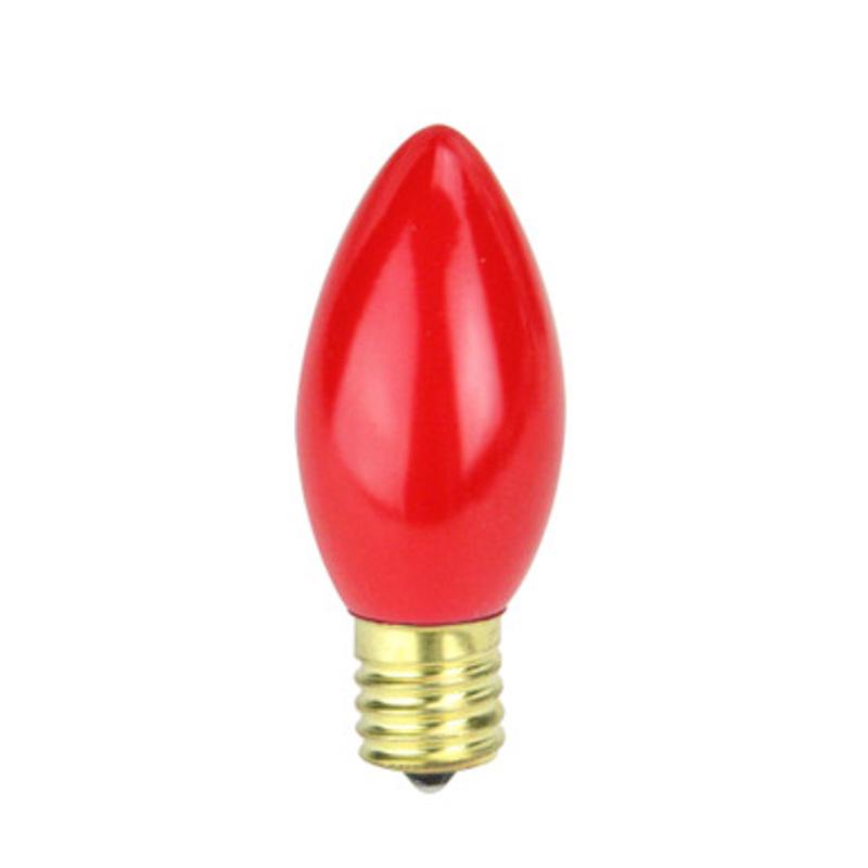 Pack of 4 Opaque Ceramic Red C9 Christmas Replacement Bulbs