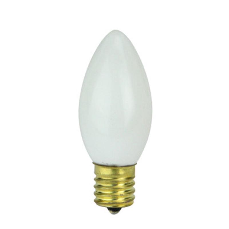 Pack of 4 Opaque Ceramic White C9 Christmas Replacement Bulbs