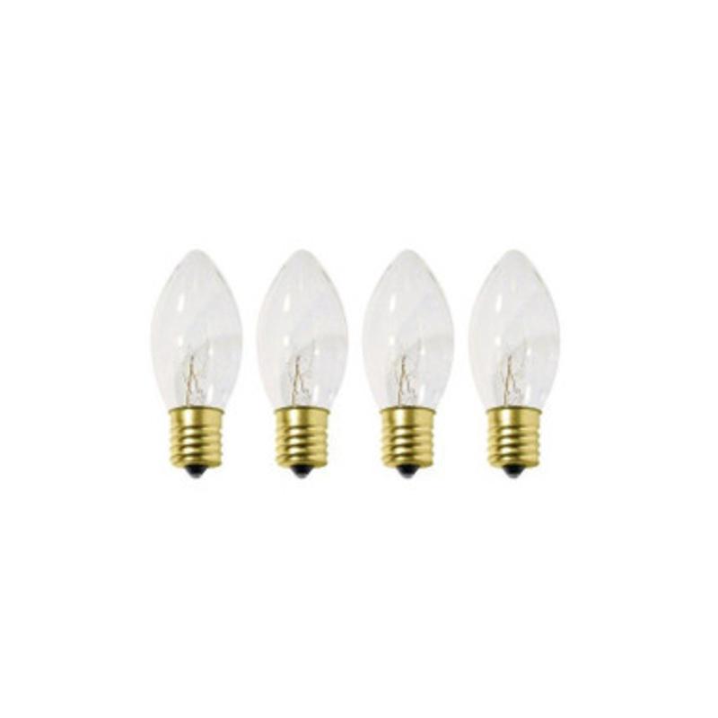 Pack of 4 Transparent Clear C9 Christmas Replacement Bulbs