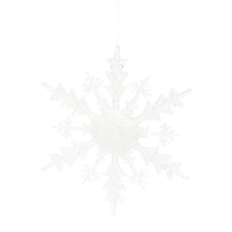 Pack of 4 White Snowflake Hanging Ornaments 12