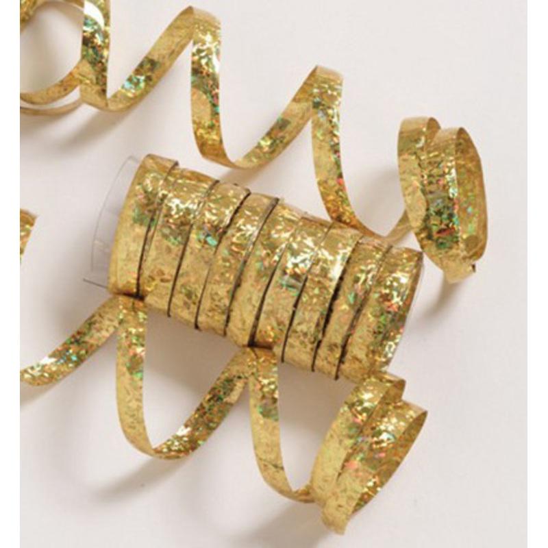 Pack of 6 Gold Spools of Ravishing Holographic Serpentine Party Streamers 12.5