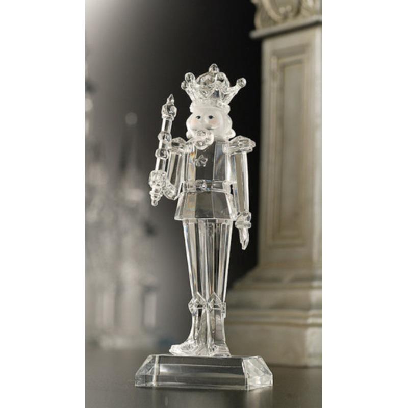 Pack of 2 Icy Crystal Decorative Christmas Nutcracker King Figures 18