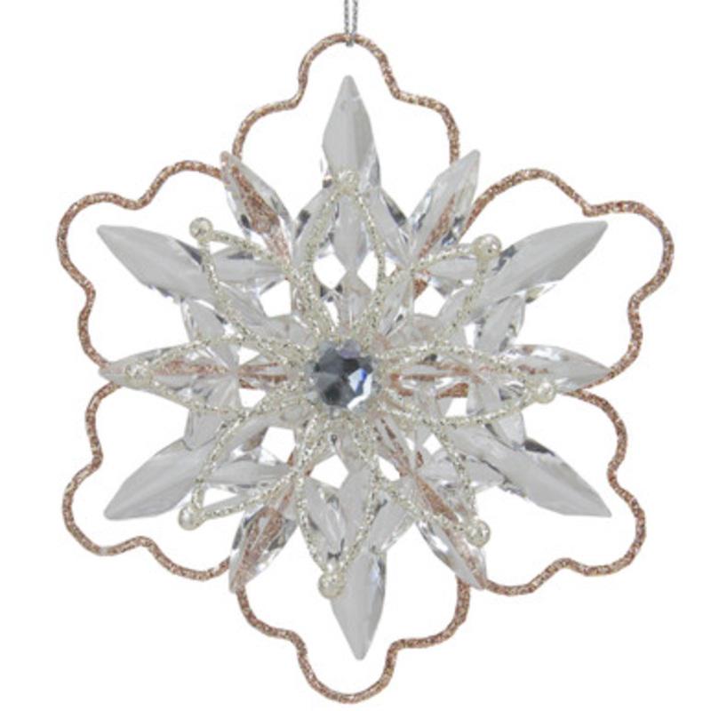 Northlight 5.25 Gold Glitter Winter Snowflake Christmas Ornament TR01869 B