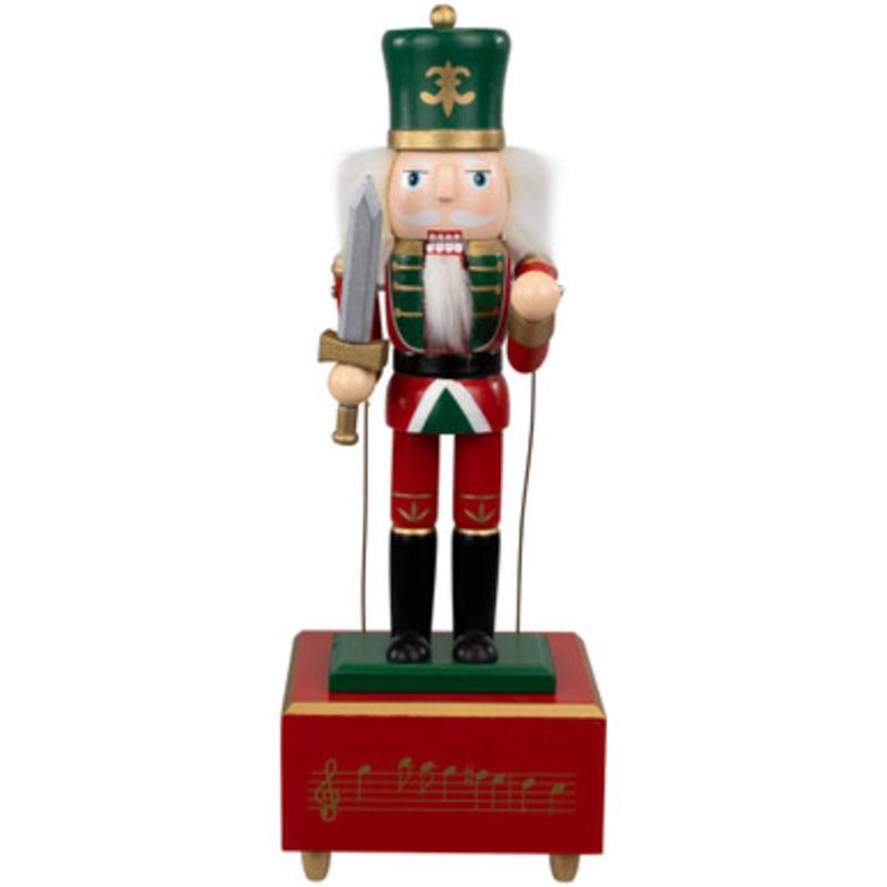 Musical and Animated Soldier Christmas Nutcracker  12.5  Red and Green