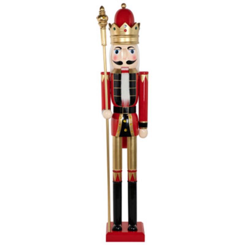 Commercial Size Christmas Nutcracker with Scepter  5  Red and Gold