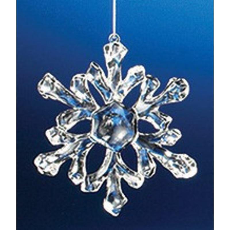 Club Pack of 36 Clear Icy Small Snowflake Ornaments 3.5