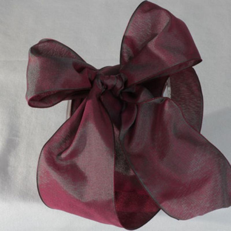 Burgundy Red Solid Wired Edge Ribbon 2.6 x 27 Yards