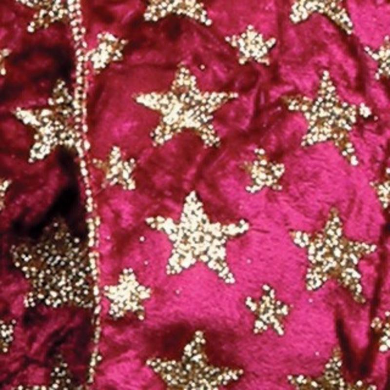 Burgundy Red and Gold Craft Ribbon Trim with Glitzerstern 3 x 20 Yards