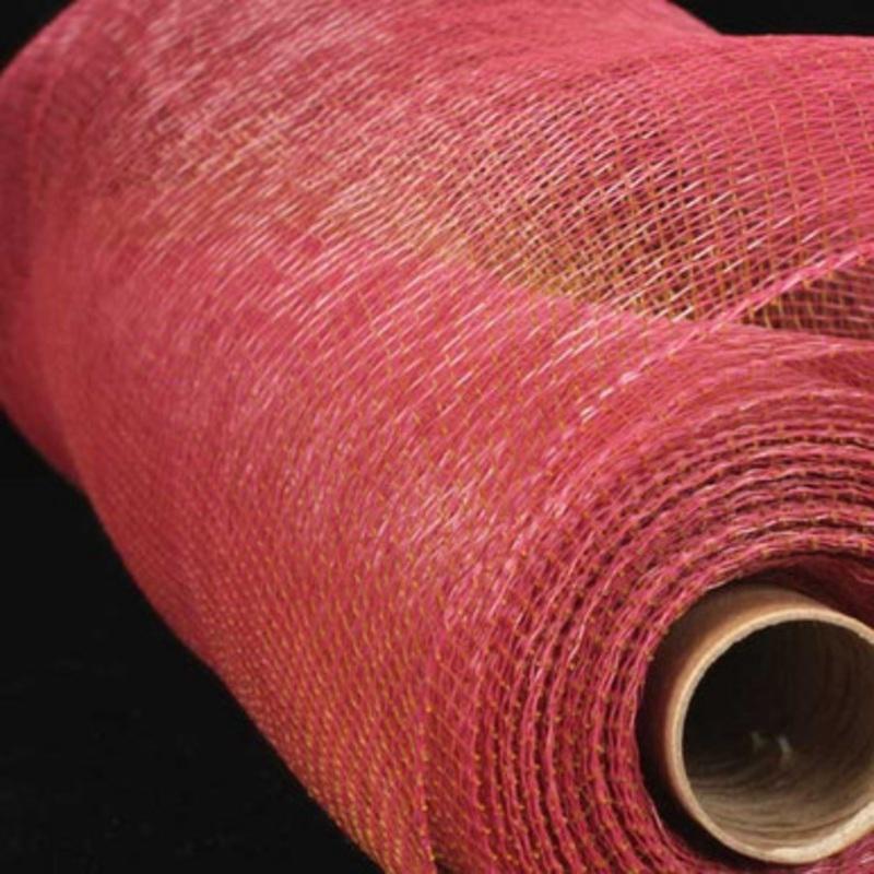 Burgundy Red and Gold Decorating Mesh Craft Ribbon 21 x 40 Yards