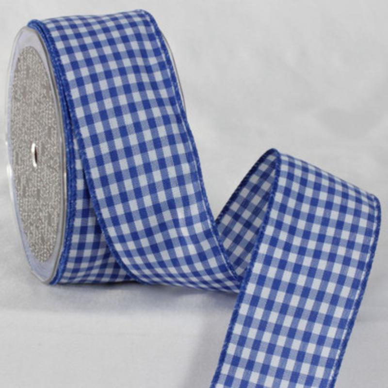 Blue and White Checkered Ribbon 2 x 20 Yards