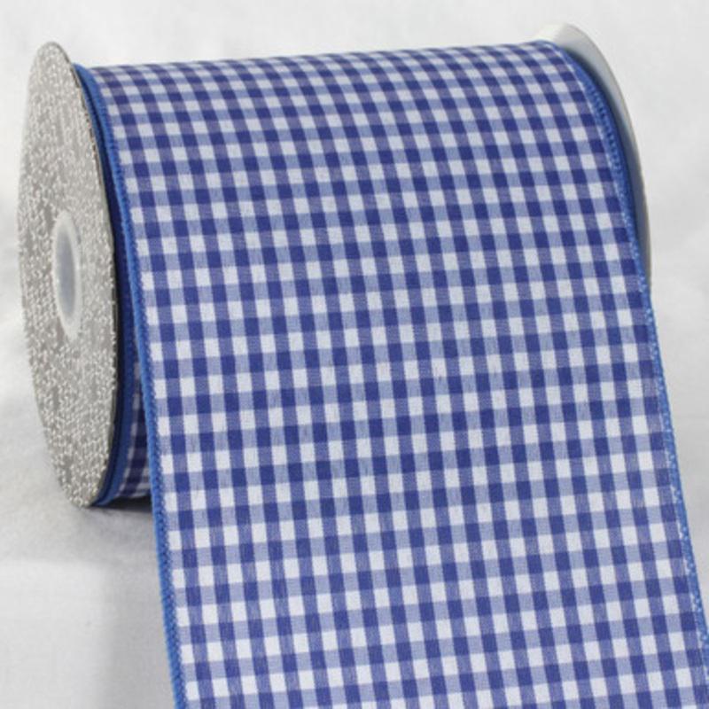 Blue and White Checkered Ribbon 5 x 20 Yards