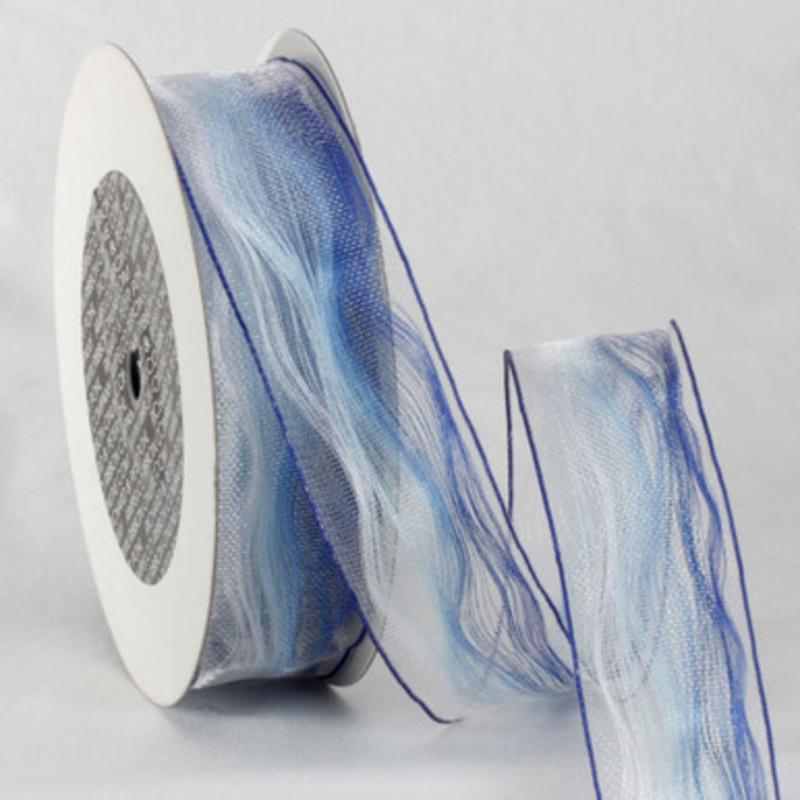 Blue and White Contemporary Craft Ribbon 1.5 x 27 Yards
