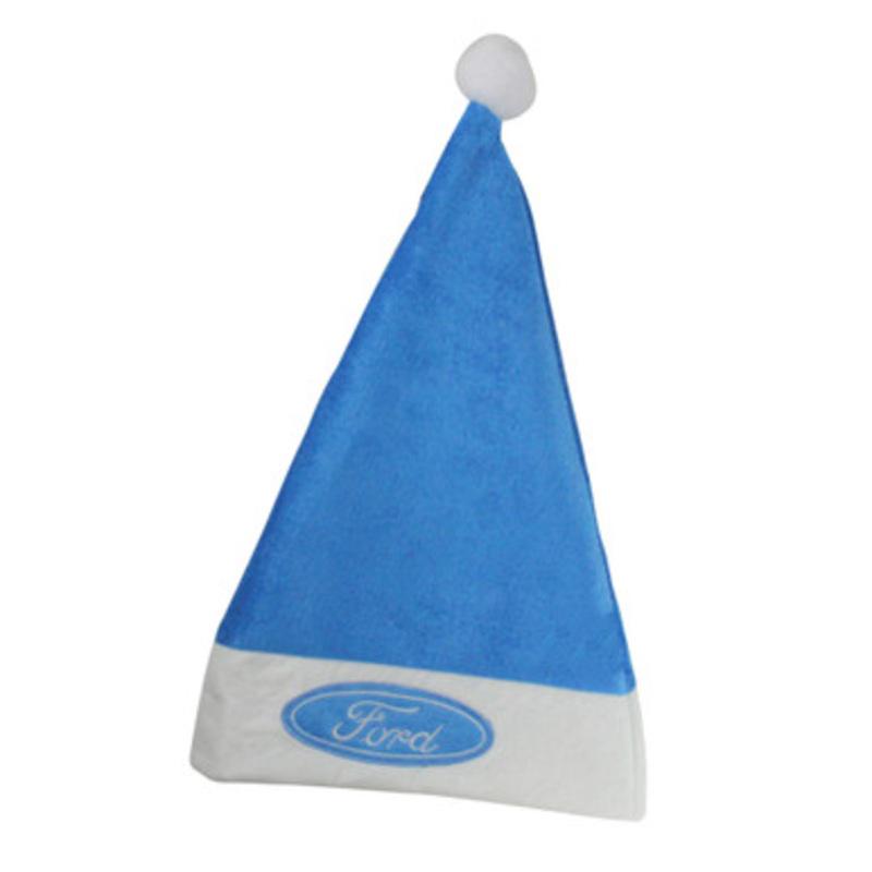 Blue and White Ford Santa Unisex Adult Christmas Hat Costume Accessory  One Size