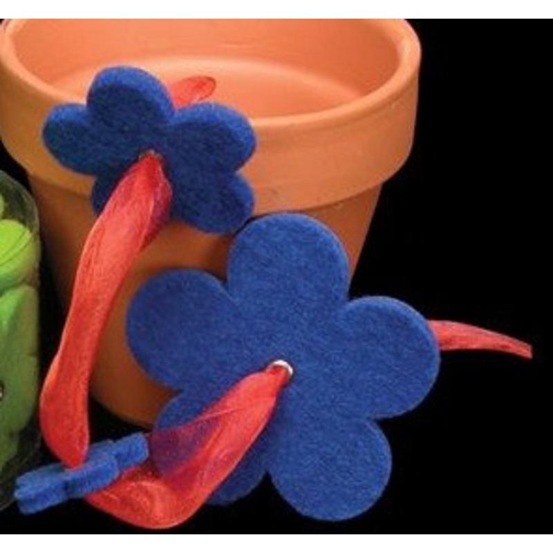 Blue Colored Felt Flower Christmas Special Assortment 8