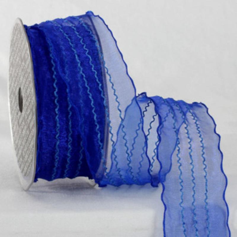 Blue Contemporary Wave Craft Ribbon 1.5 x 22 Yards