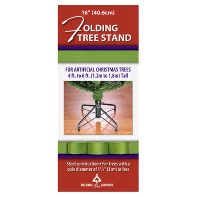 Black and Green Metal Folding Tree Stand for 4-6 Artificial Trees