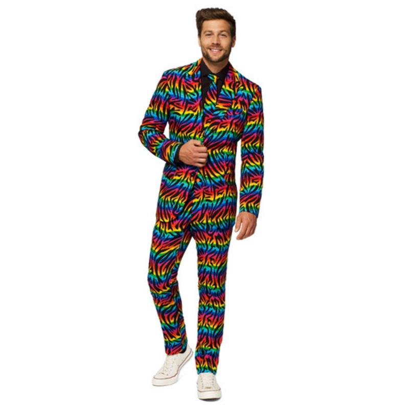 Black and Red Wild Rainbow Mens Adult Suit  US46