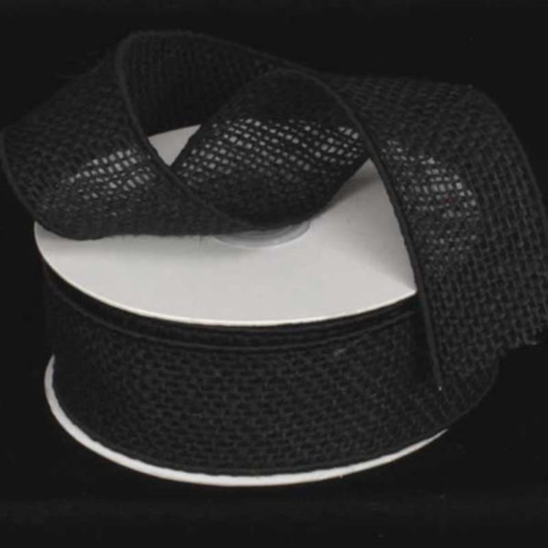 Black Burlap Wired Craft Ribbon 2 x 40 Yards