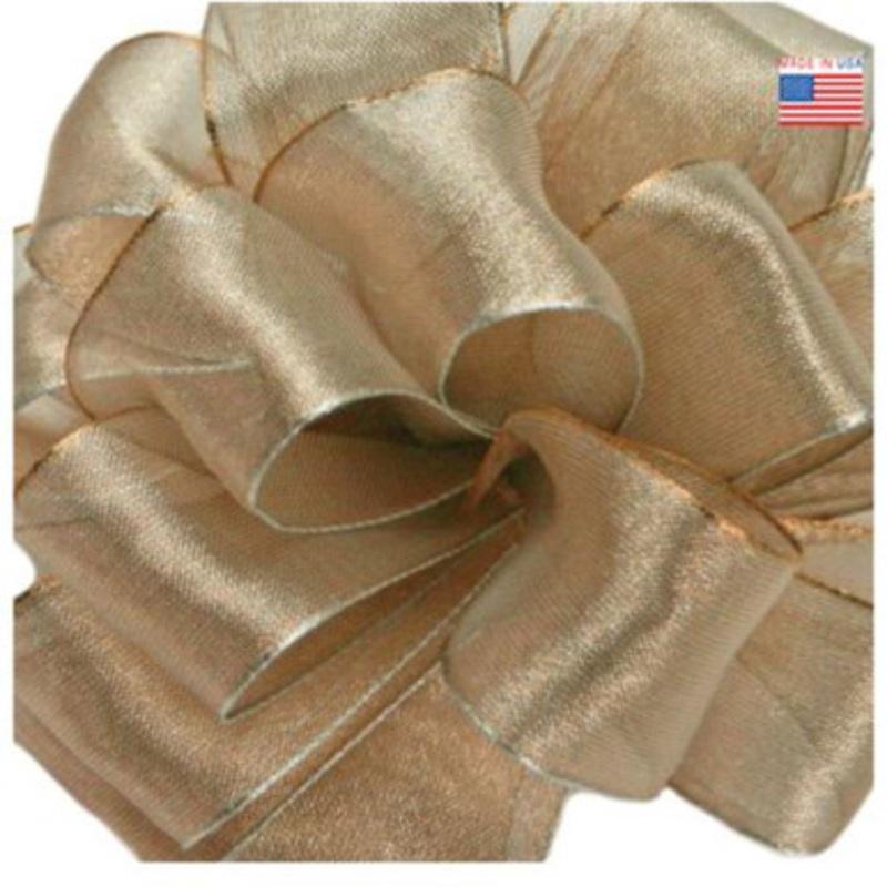 Beige Solid Christmas Wired Craft Ribbon 4 x 30 Yards