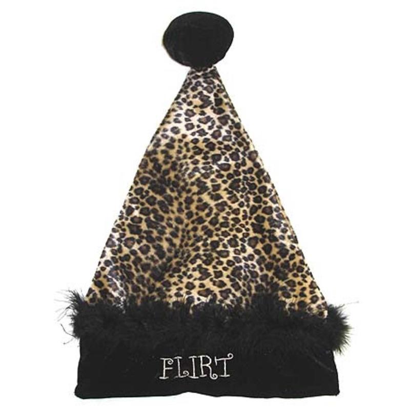 Black and Brown Leopard Unisex Adult Christmas Hat Costume Accessory  Medium