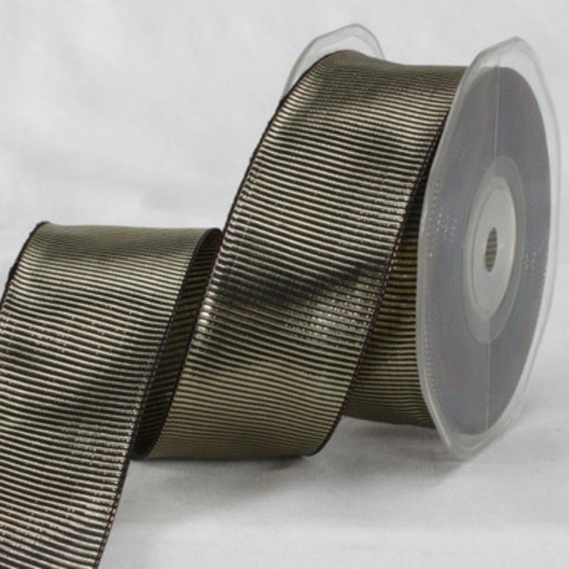 Black and Gold Colored Striped Craft Ribbon 1.5 x 22 Yards