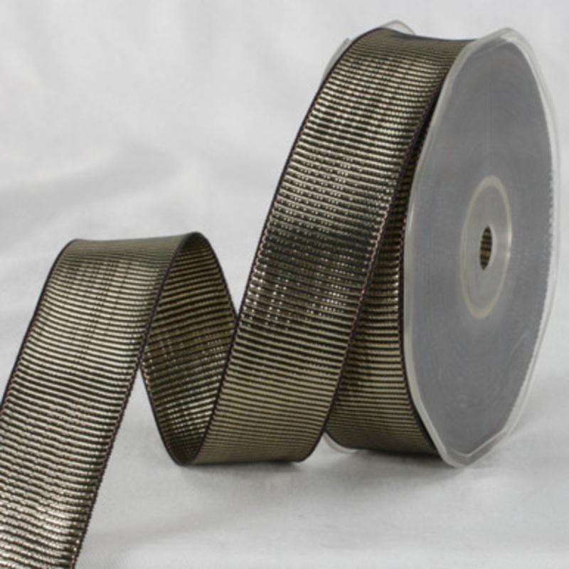 Black and Gold Colored Striped Craft Ribbon 1 x 22 Yards