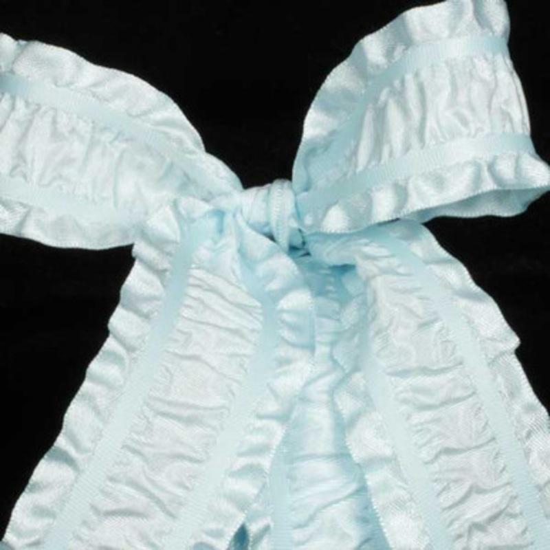 Baby Blue Woven Edge Ruffles Craft Ribbon 1.5 x 30 Yards