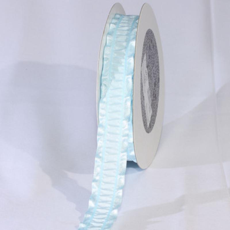 Baby Blue Woven Edge Ruffles Craft Ribbon 1 x 60 Yards
