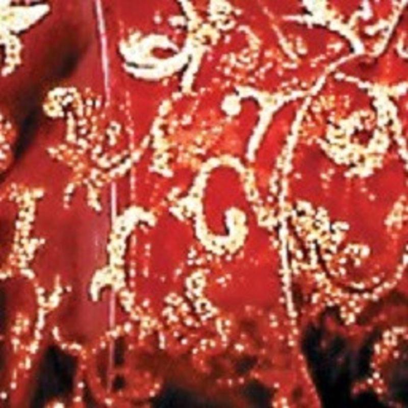 Amber Red and Gold Sheer Wired Craft Ribbon 4 x 20 Yards