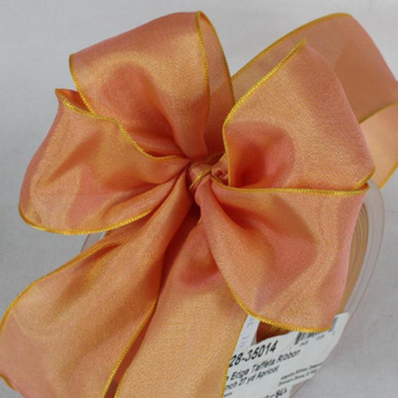 Apricot Orange Solid Wired Edge Ribbon 1.5 x 27 Yards