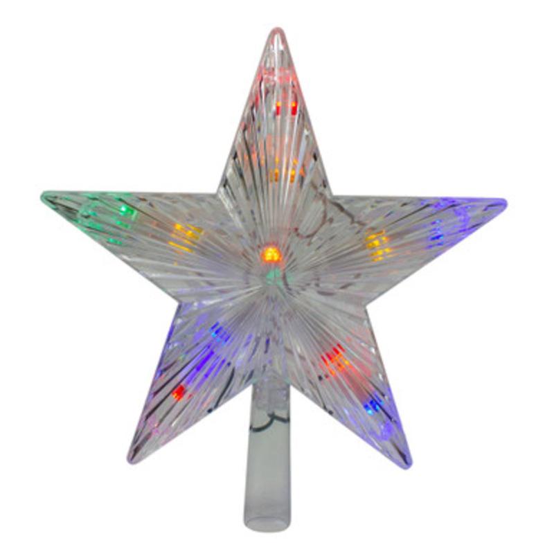 9.5 Lighted Color Changing 5 Point Star Tree Topper  White and Blue LED Lights