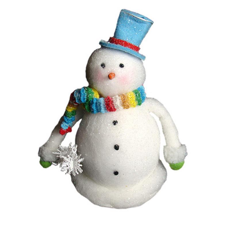 9 White and Blue Snowman with Scarf Christmas Tabletop Figurine