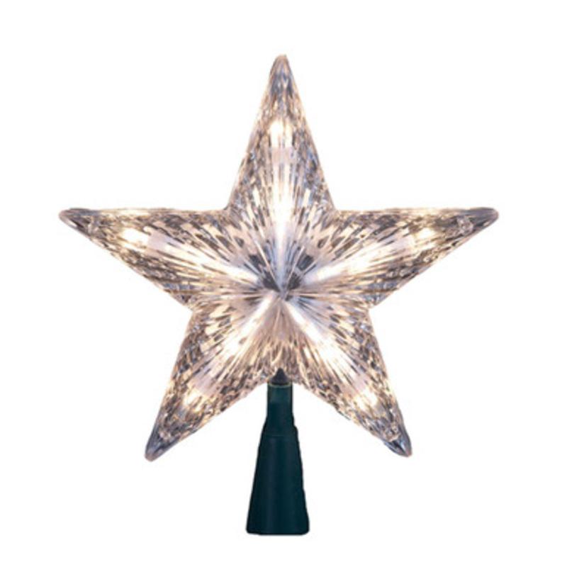 7 Clear 5 Point Classic Star Christmas Tree Topper