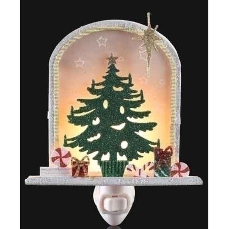 6.5 Green and White Christmas Tree with Gifts and Bethlehem Star Night Light 31576147
