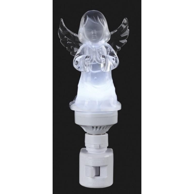6.5 Clear Icy Crystal Angel Praying Christmas Night Light