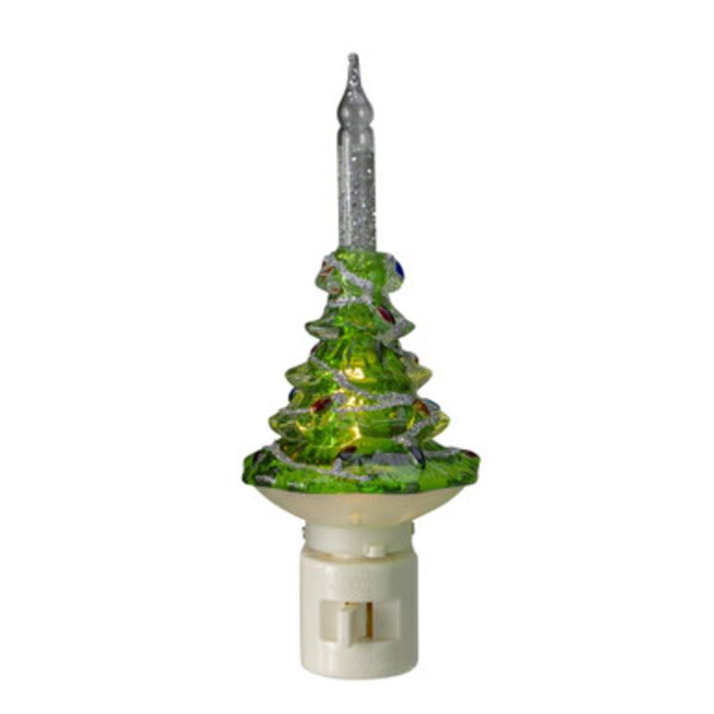 6.5 Green and White Christmas Tree Bubble Night Light